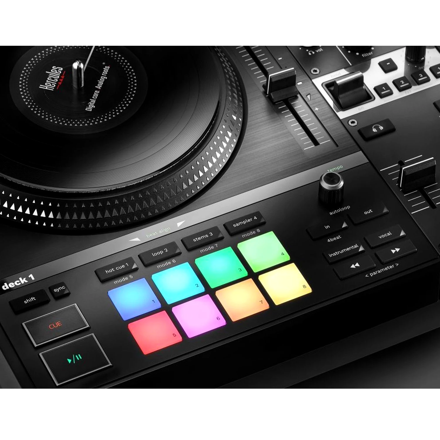 HERCULES DJ Controller Hercules DJ Control Inpulse T-7 mit Laptopständer BK, , mit Laptopständer