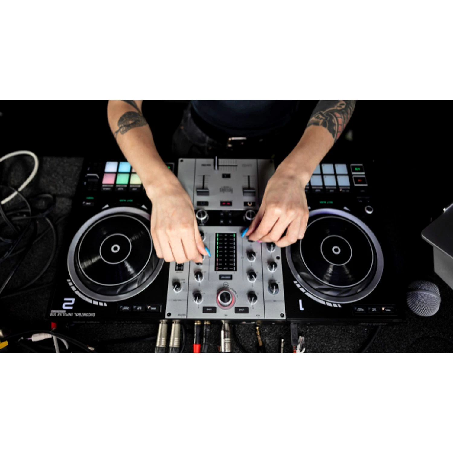 HERCULES DJ Controller Hercules DJ Controller Inpulse 500 Silver, DJ45 Kopfhörer und Tuch