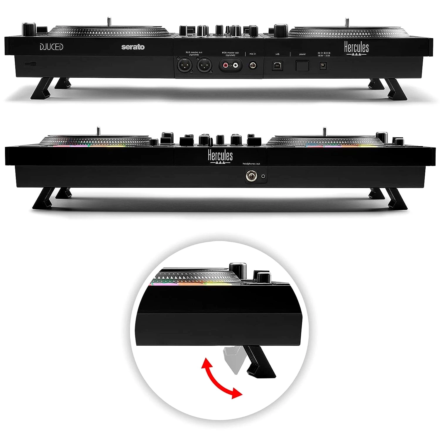 HERCULES DJ Controller Hercules DJ Control Inpulse T-7 mit Laptopständer SV, , mit Laptopständer